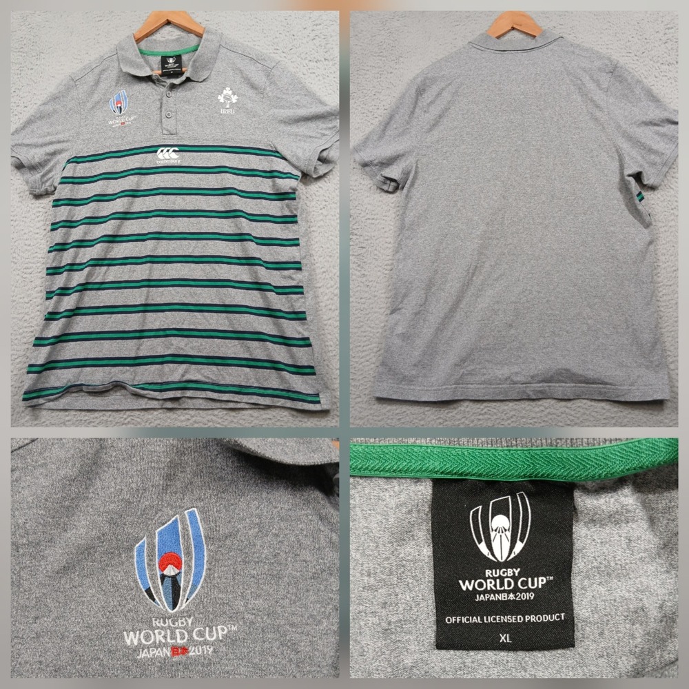 Canterbury Rugby World Cup 2019 Japan Ireland‎ IRFU Polo Shirt Mens XL Gray
